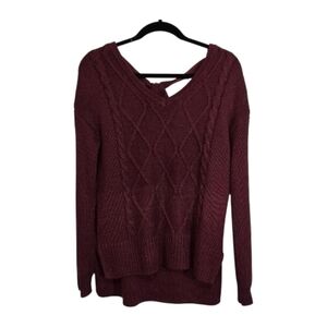 Chic Open-Back Tie Sweater | Small | Like New